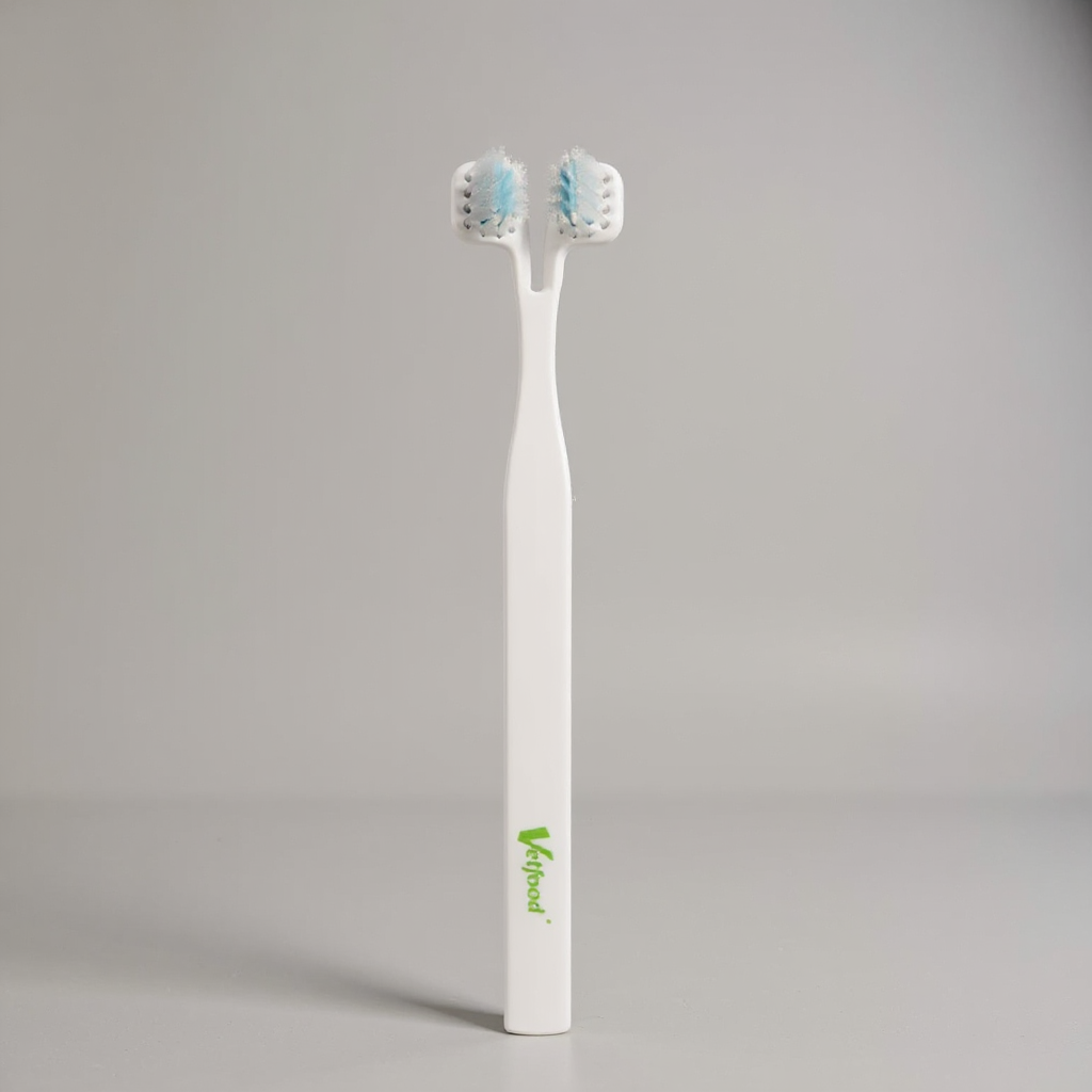 Vetfood Escova de dentes dupla para cães e gatos tamanho S